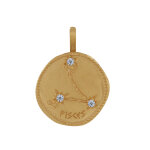 Les poulettes bijoux - pendentif plaqu� or constellation poisson et strass