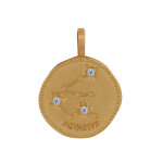 Les poulettes bijoux - pendentif plaqu� or constellation verseau et strass