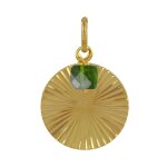 Pendentif plaqu or pastille strie et petit cube de diopside