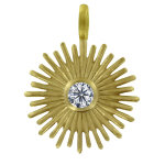Pendentif plaqu or rayon de soleil et strass