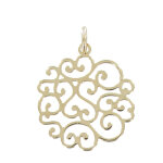 Les poulettes bijoux - pendentif rosace fleurie plaqu� or