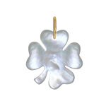 Pendentif trfle de nacre - or