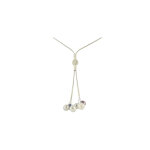 Petite cravate en argent 925 avec 6 perles - blanche, grise, noire Petite cravate en argent 925 avec 6 perles - blanche, grise, noire