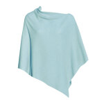 Poncho 100% cachemire 2 fils colors - bleu ciel