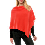 Poncho 100% cachemire 2 fils colors - rouge geranium Poncho 100% cachemire 2 fils colors - rouge geranium