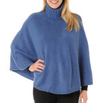 Poncho 100% cachemire col roule 6 fils classics - bleu navy Poncho 100% cachemire col roule 6 fils classics - bleu navy