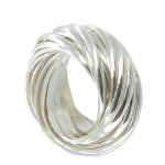 Les poulettes bijoux - bague argent 21 alliances - taille 52