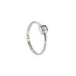 Les poulettes bijoux - bague argent 925 et am�thyste - taille 58