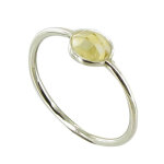 Les poulettes bijoux - bague argent 925 demi - sph�re de citrine - taille 56
