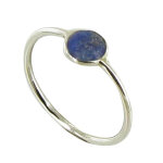 Les poulettes bijoux - bague argent 925 demi - sph�re de lapis lazuli