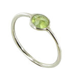 Les poulettes bijoux - bague argent 925 demi - sph�re de p�ridot - taille 50
