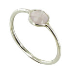 Les poulettes bijoux - bague argent 925 demi - sph�re de quartz rose