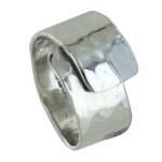 Les poulettes bijoux - bague argent 925 large martel�e - taille 52
