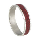 Les poulettes bijoux - bague argent 925 paillettes rouge - taille 56