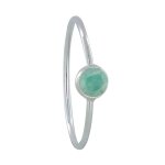 Les poulettes bijoux - bague argent 925 petit rond facett� d'amazonite - taille 53