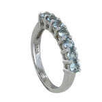 Les poulettes bijoux - bague argent 925 rhodi� alliance topaze - taille 56