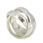 Les poulettes bijoux - bague argent 925 trois anneaux - taille 64