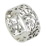 Les poulettes bijoux - bague argent arabesque - taille 62