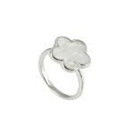 Les poulettes bijoux - bague argent chance nacre ivoire - taille 52