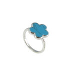 Les poulettes bijoux - bague argent chance turquoise et argent