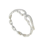 Les poulettes bijoux - bague argent deux petites ailes d'ange ajour�es - taille 56