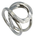 Les poulettes bijoux bague argent entrelac�e martel�e - taille 58