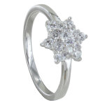 Les poulettes bijoux - bague argent etoile de strass - taille 50