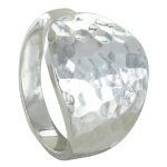 Les poulettes bijoux bague argent goutte martel�e - taille 62