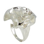 Les poulettes bijoux - bague argent grosse fleur - taille 50