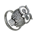 Les poulettes bijoux bague argent hibou - taille 62