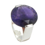 Les poulettes bijoux - bague argent joyau d'am�thyste - taille 54