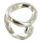 Les poulettes bijoux - bague argent ovale �vid�e - taille 62