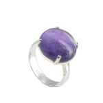 Les poulettes bijoux - bague argent pav� d'am�thyste serti - taille 54