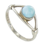 Les poulettes bijoux - bague argent perle de larimar - taille 52