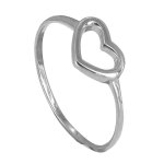 Les poulettes bijoux bague argent petit coeur ajour� - taille 52