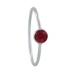 Les poulettes bijoux - bague argent petit rond facett� de tourmaline - taille 52