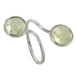Les poulettes bijoux bague argent toi et moi quartz jaune facett� ronde - taille 56