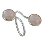 Les poulettes bijoux - bague argent toi et moi quartz rose facett� ronde - taille 58