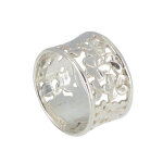 Les poulettes bijoux - bague argent tube de fleurs - taille 54