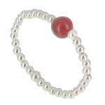 Les poulettes bijoux - bague bille argent et perle de cornaline - taille 54