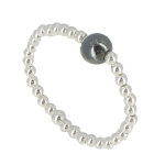Les poulettes bijoux - bague bille argent et perle dh�matite - taille 62