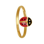 Les poulettes bijoux - bague enfant plaqu� or coccinelle - taille 46