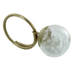 Les poulettes bijoux - bague laiton bulle p�te de verre et perles - classics - blanc