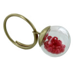 Les poulettes bijoux - bague laiton bulle p�te de verre et perles - classics - rose