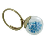 Les poulettes bijoux - bague laiton bulle p�te de verre et perles - classics - turqu