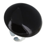 Les poulettes bijoux - bague m�tal argent� gros champignon c�ramique noire