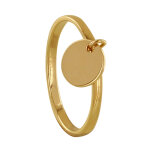 Les poulettes bijoux - bague plaqu� or alliance et m�daille ronde - taille 52