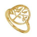 Les poulettes bijoux bague plaqu� or arbre de vie - taille 58