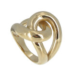 Les poulettes bijoux - bague plaqu� or entrelac�e - 3 microns 18k - taille 50