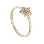 Les poulettes bijoux - bague plaqu� or etoile de strass - taille 52